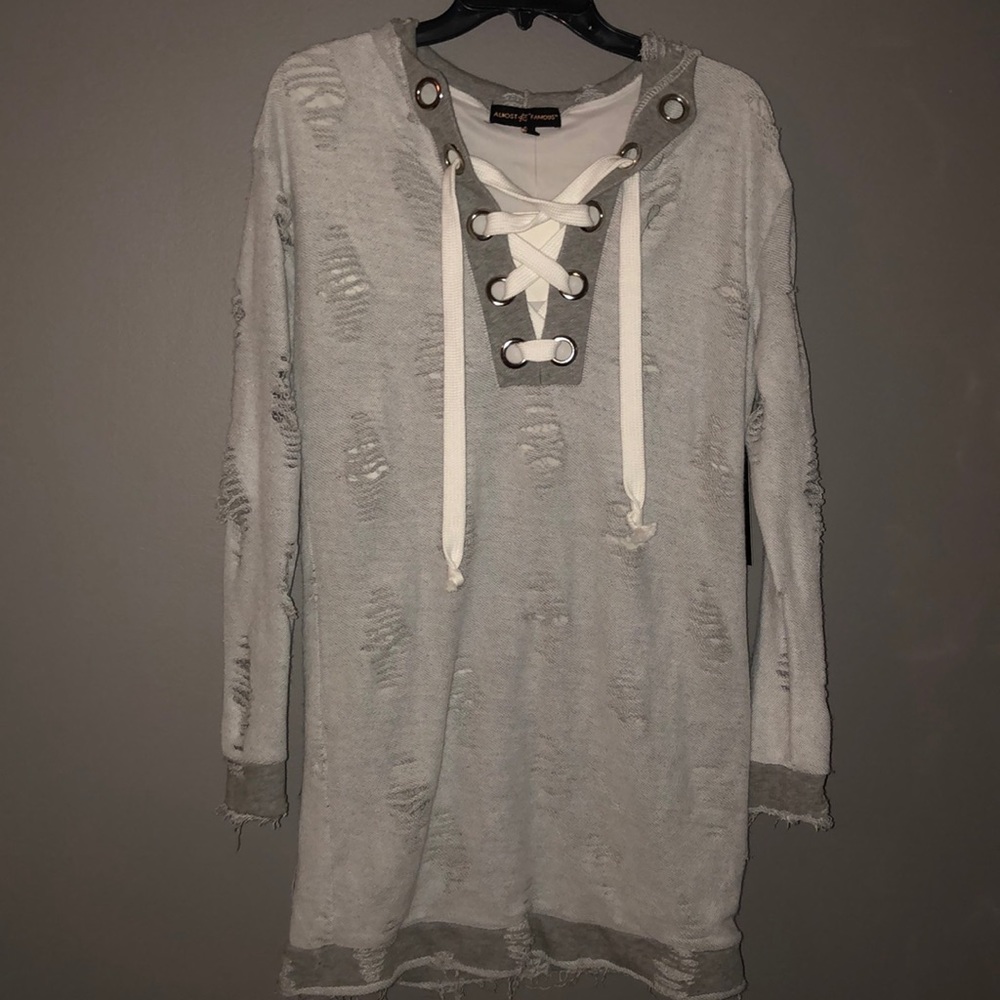 sweater dress with rips